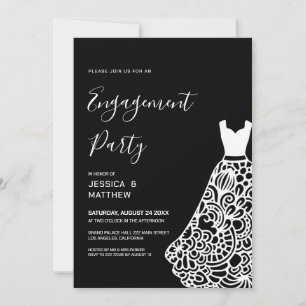 Convites Noivado de Vestido de Casamento Branco