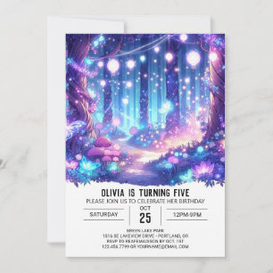 Convites Noivado Digital de Floresta Personalizada e Whimsy