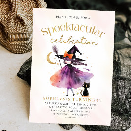 Convites Noivado do Dia das Bruxas da Bruxa Bonita