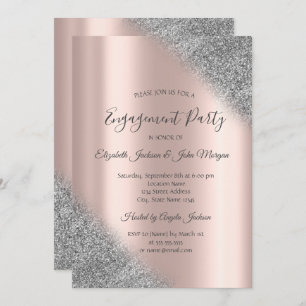 Convites Noivado Dourado do Ombre Rosa de Lata Elegante