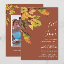 Noivado Elegante de Folhagem de outono