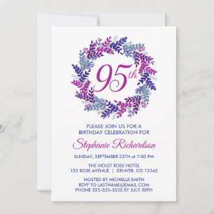 Convites Noivado Elegante rosa e roxo 95