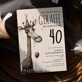 Convites Noivado Engraçado da Girafa Adulta