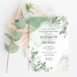 Convites Noivado Eucalyptus Greenery Watercolor