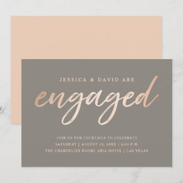 Convites Noivado Faux Foil do Script Elegante