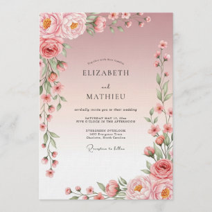 Convites Noivado Floral Artístico Romance Casamento