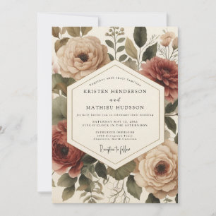 Convites Noivado Floral Outono Romance Casamento