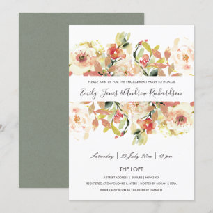 CONVITES NOIVADO FLORORAL DE COR DA ÁGUA DO PINO SUBTÂNEO