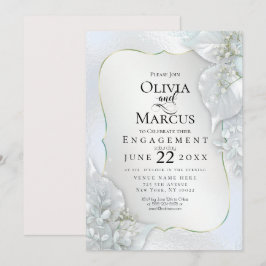 Convites NOIVADO | Folhas De Isqueiro Azul Icy