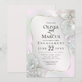 Convites NOIVADO | Folhas De Molho Rosa Sabedoras