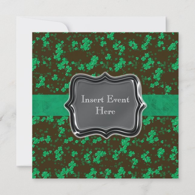 Convites Noivado irlandês verde preto do casamento (Frente)