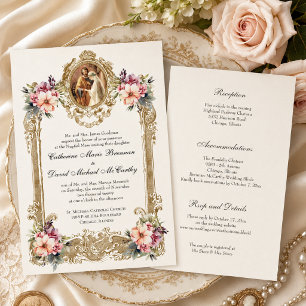 Convites Noivado Maria José Casamento Católico Floral