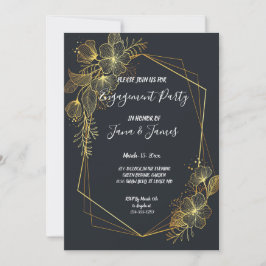 Convites Noivado Marinho de quadro do ouro