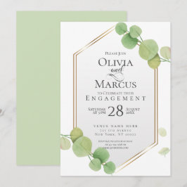 Convites Noivado | Modern Springtime Eucalyptus