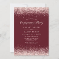 Noivado Moderno Burgundy com Confete em Rose Gold