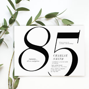 Convites Noivado moderno minimalista preto e branco 85