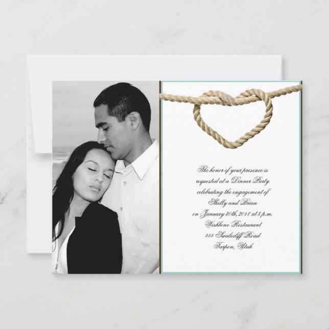 Convites Noivado ocidental do casamento do nó de amor do (Frente)