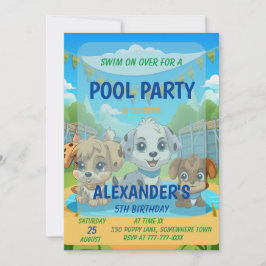 Convites Noivado Personalizado do Festa de Piscina de Cãezi