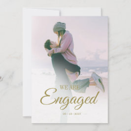 Convites Noivado Photo Overlay Modern Elegant Simple