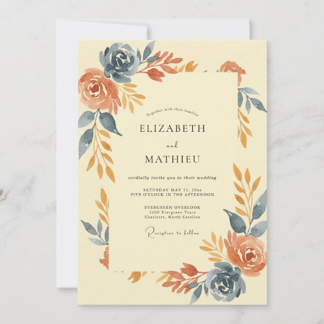Convites Noivado Pintado de Terracota Slate (Frente)
