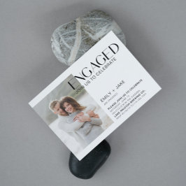 Convites Noivado preto e branco de fotografia minimalista m