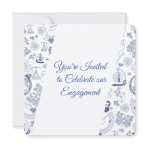 Noivado Romântico Vintage Azul