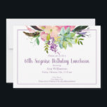 Convites Noivado Surpresa do Watercolor Flower 60th<br><div class="desc">Watercolor Flower 60th Surprise Birthday Invitation Este convite floral para aquarelas é perfeito para sua celebração especial. Este design apresenta um fundo branco,  acentuado com um arranjo floral e suculento com tipografia personalizada.</div>