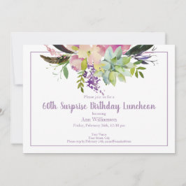 Convites Noivado Surpresa do Watercolor Flower 60th