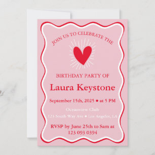 Convites Noivado Vermelhos e Brancos Retroativos