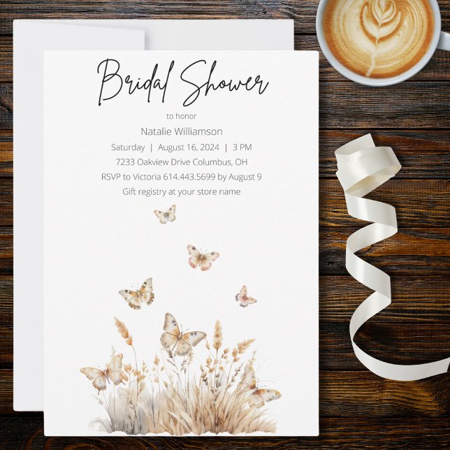 Convites Noivas com Borboletas e Flores Silvestres  (Criador carregado)