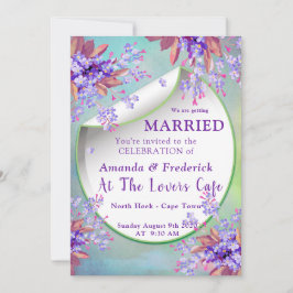 Convites Noivas de Lilás Roxo Não-Me-Esqueças