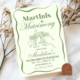 Convites Noivas de Martinis Desenhados à Mão e Matrimônio