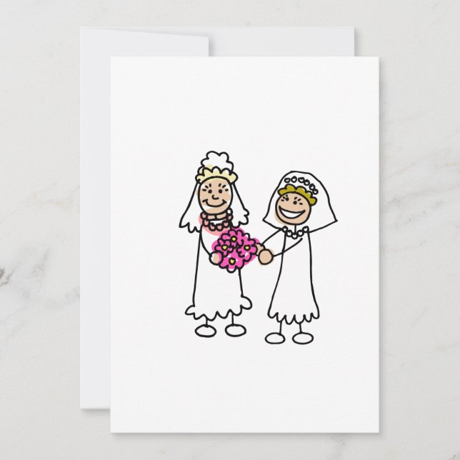 Convites Noivas lésbicas apaixonadas (Frente)