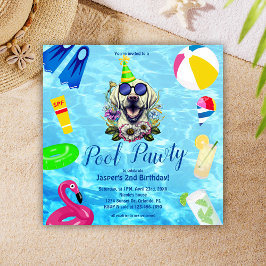 Convites Noivo da Festa de Piscina Cachorro