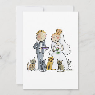 Convites Noivo e Noiva com Gatos