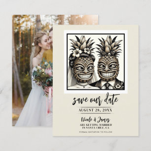 Convites Noivo & Noiva Aloha Abacaxi Tiki Salve o Dia 