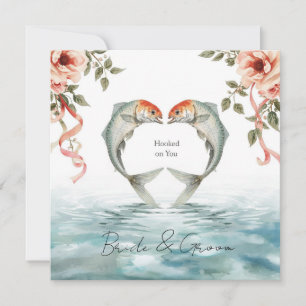 Convites Noivos amantes da pesca Casamento Aquarela