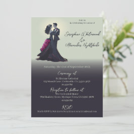 Convites Noivos Góticos Românticos Casamento Minimalista