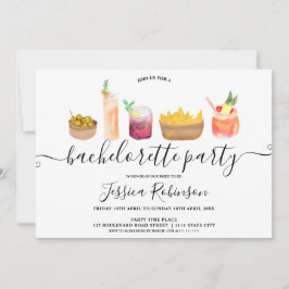 Convites Noivos modernos, coquetéis de aquarela