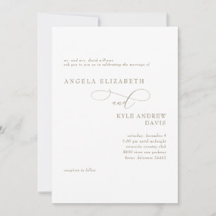 Convites Noivos Pais Casamento Branco & Ouro Elegante