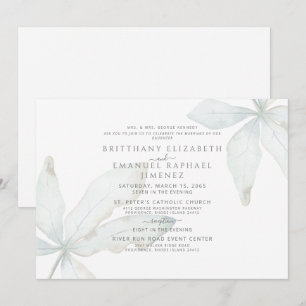 Convites Noivos Pais Casamento Folhagem Tropical Simples
