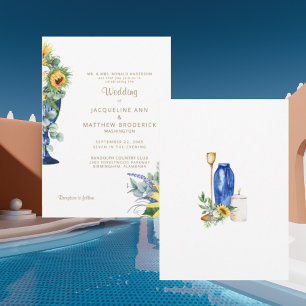 Convites Noivos Pais de Noiva Girassol Toscano Texto Dourad