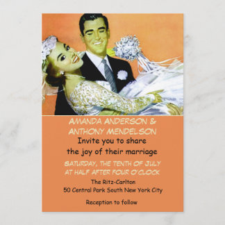 Convites Noivos retros engraçados do vintage