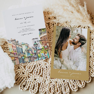 Convites NOLA Watercolor New Orleans Mardi Gras Casamento