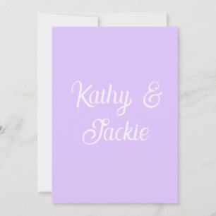 Convites Nome de casamento de casal retrô pastel roxo elega