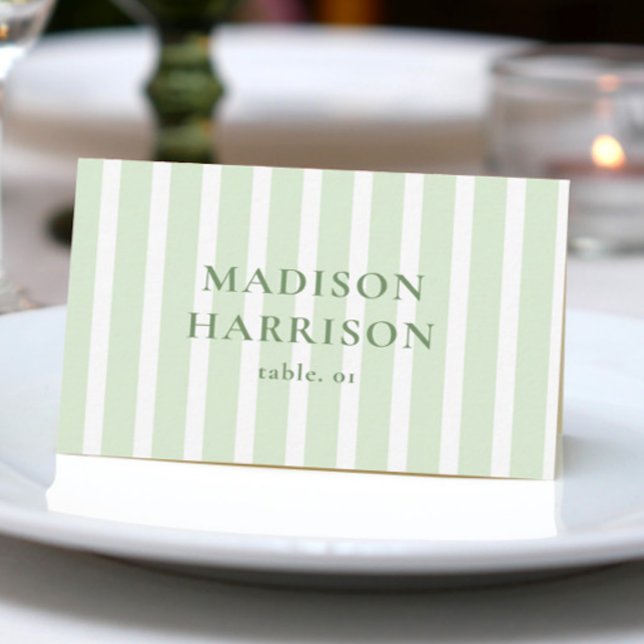 Convites Nome de Casamento Verde Carteira de Local DIY (Criador carregado)