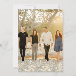 Convites Nome de Família Elegante Floral Natal Feriado