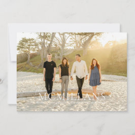 Convites Nome de Família Elegante Floral Natal Feriado