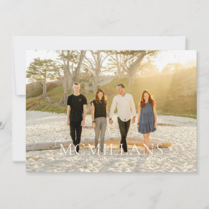 Convites Nome de Família Elegante Floral Natal Feriado