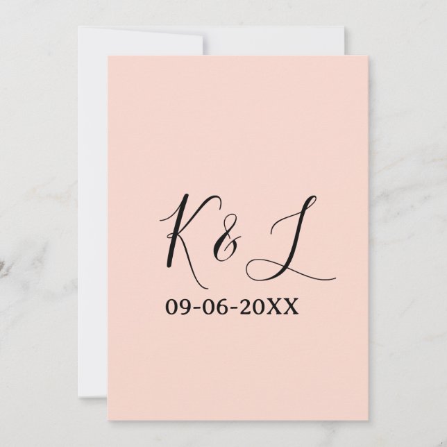 Convites nome do casal de casamento data letra fundo pastel (Frente)
